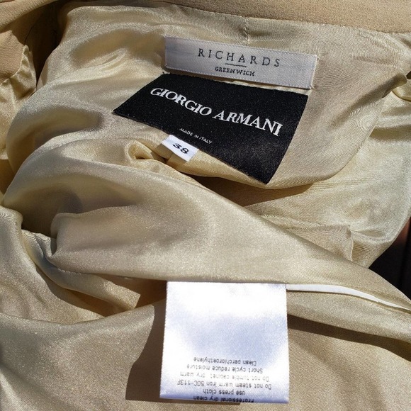 GIORGIO ARMANI Cream Pants Suit BARBIECORE Silk Blazer Borgo 21 Set Womens 8 - Picture 12 of 16